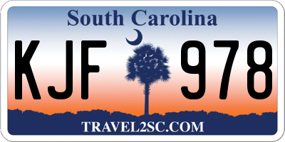 SC license plate KJF978