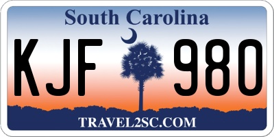 SC license plate KJF980