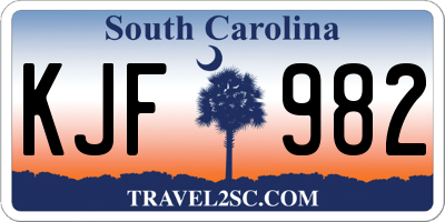 SC license plate KJF982
