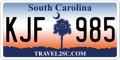 SC license plate KJF985