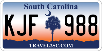 SC license plate KJF988