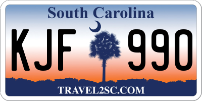 SC license plate KJF990