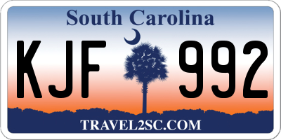 SC license plate KJF992