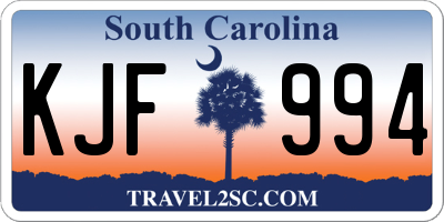 SC license plate KJF994