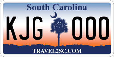 SC license plate KJG000