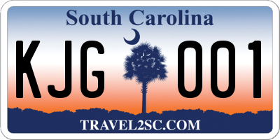 SC license plate KJG001
