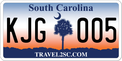 SC license plate KJG005