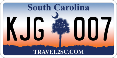 SC license plate KJG007