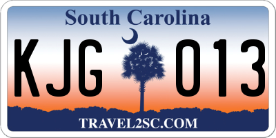 SC license plate KJG013