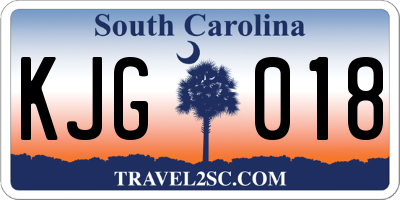 SC license plate KJG018