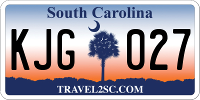 SC license plate KJG027
