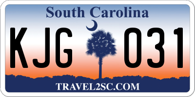 SC license plate KJG031