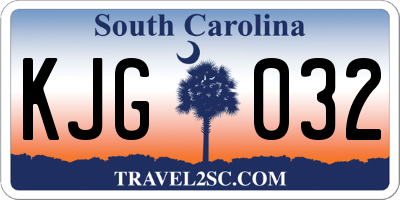 SC license plate KJG032