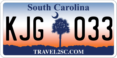 SC license plate KJG033