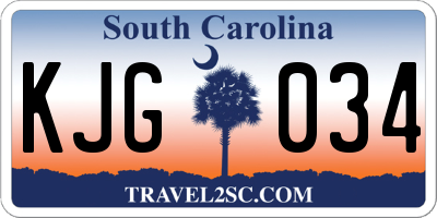 SC license plate KJG034