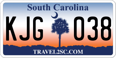 SC license plate KJG038