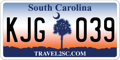 SC license plate KJG039