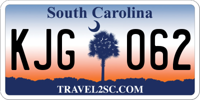 SC license plate KJG062