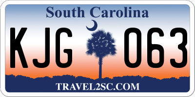 SC license plate KJG063