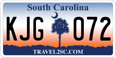 SC license plate KJG072