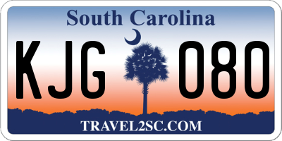 SC license plate KJG080
