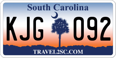 SC license plate KJG092