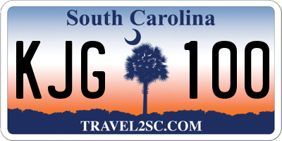 SC license plate KJG100
