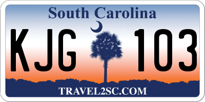 SC license plate KJG103