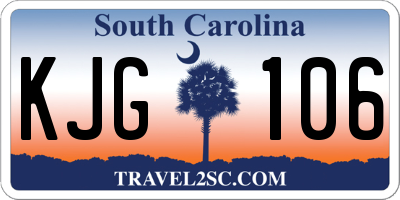 SC license plate KJG106