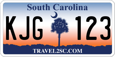 SC license plate KJG123
