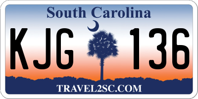 SC license plate KJG136