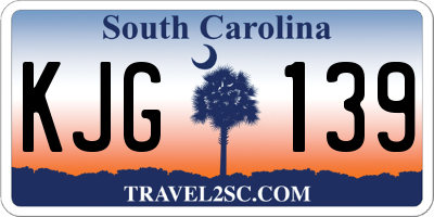 SC license plate KJG139