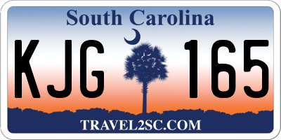 SC license plate KJG165