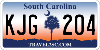 SC license plate KJG204