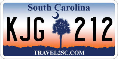 SC license plate KJG212