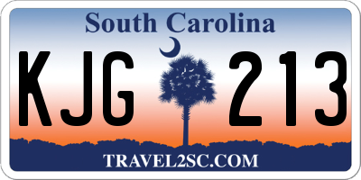 SC license plate KJG213