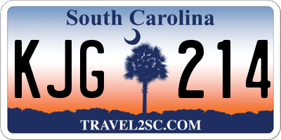 SC license plate KJG214