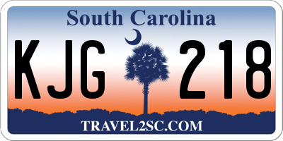 SC license plate KJG218