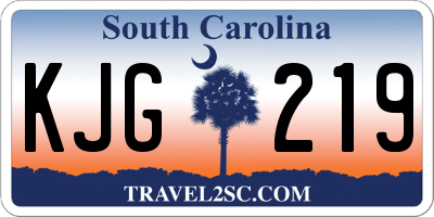 SC license plate KJG219