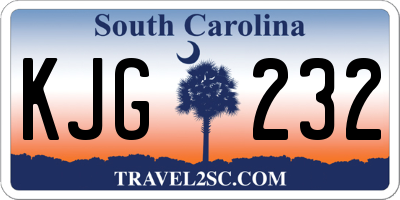 SC license plate KJG232