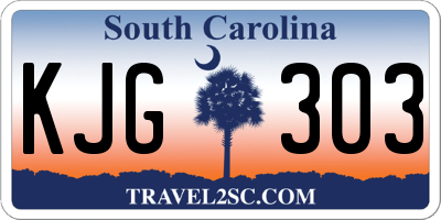 SC license plate KJG303