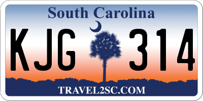 SC license plate KJG314