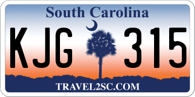 SC license plate KJG315