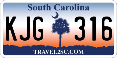 SC license plate KJG316