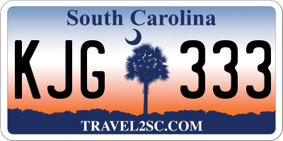 SC license plate KJG333