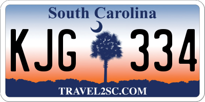 SC license plate KJG334