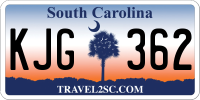 SC license plate KJG362