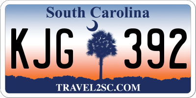 SC license plate KJG392