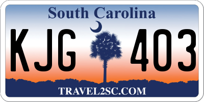 SC license plate KJG403