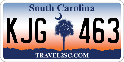 SC license plate KJG463